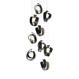 Hubbardton Forge 2023 Black Opal Glass (GG) Long Riza 9-Light Pendant