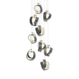 Hubbardton Forge 2023 Natural Iron Opal Glass (GG) Long Riza 9-Light Pendant