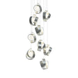 Hubbardton Forge 2023 Vintage Platinum Opal Glass (GG) Long Riza 9-Light Pendant