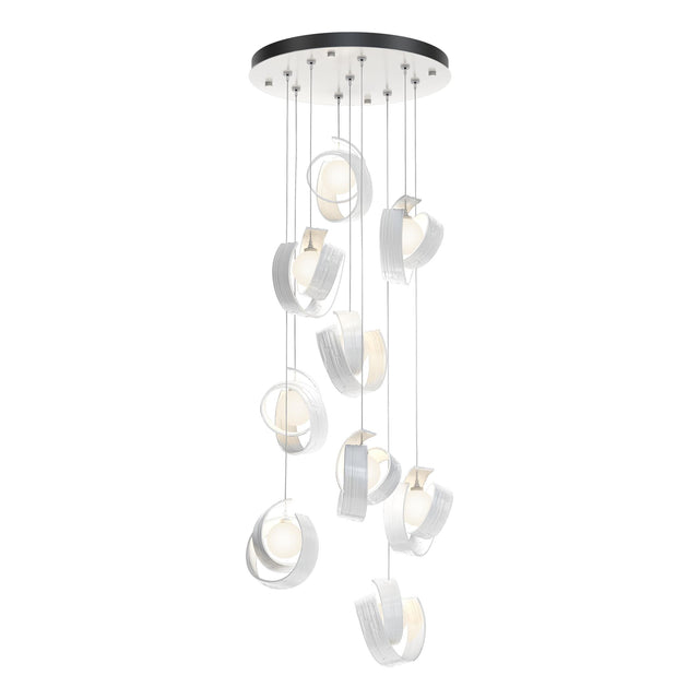 Hubbardton Forge 2023 White Opal Glass (GG) Standard Riza 9-Light Pendant