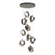 Hubbardton Forge 2023 Dark Smoke Opal Glass (GG) Standard Riza 9-Light Pendant
