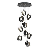 Hubbardton Forge 2023 Black Opal Glass (GG) Standard Riza 9-Light Pendant