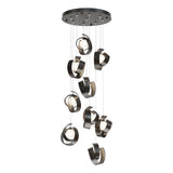 Hubbardton Forge 2023 Oil Rubbed Bronze Opal Glass (GG) Standard Riza 9-Light Pendant