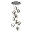 Hubbardton Forge 2023 Natural Iron Opal Glass (GG) Standard Riza 9-Light Pendant