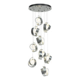 Hubbardton Forge 2023 Vintage Platinum Opal Glass (GG) Standard Riza 9-Light Pendant