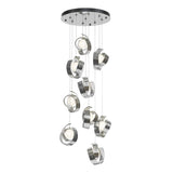 Hubbardton Forge 2023 Sterling Opal Glass (GG) Standard Riza 9-Light Pendant