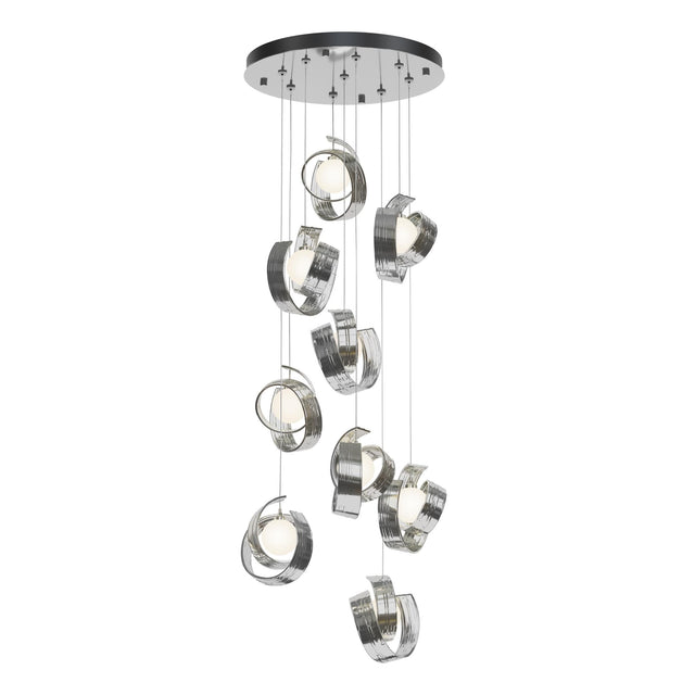 Hubbardton Forge 2023 Sterling Opal Glass (GG) Standard Riza 9-Light Pendant
