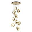 Hubbardton Forge 2023 Modern Brass Opal Glass (GG) Standard Riza 9-Light Pendant