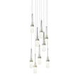 Hubbardton Forge 2022 Vintage Platinum Clear Bubble Glass (YG) Long Link 9-Light Blown Glass Pendant