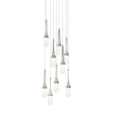 Hubbardton Forge 2022 Vintage Platinum Clear Bubble Glass (YG) Long Link 9-Light Blown Glass Pendant