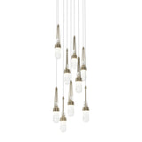 Hubbardton Forge 2022 Soft Gold Clear Glass with White Threading (YJ) Long Link 9-Light Blown Glass Pendant