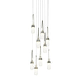 Hubbardton Forge 2022 Sterling Clear Bubble Glass (YG) Long Link 9-Light Blown Glass Pendant