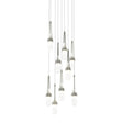 Hubbardton Forge 2022 Sterling Clear Glass with White Threading (YJ) Long Link 9-Light Blown Glass Pendant