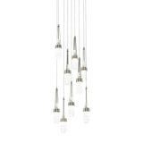 Hubbardton Forge 2022 Sterling Clear Glass with White Threading (YJ) Long Link 9-Light Blown Glass Pendant