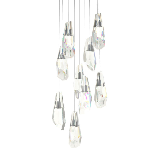 Hubbardton Forge 2022 Dark Smoke Crystal Long Luma 9-Light Large Crystal Pendant