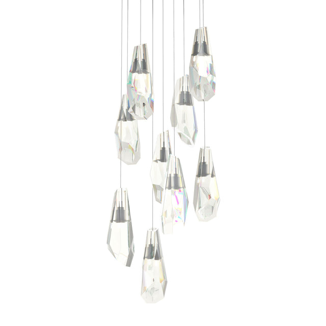 Hubbardton Forge 2022 Natural Iron Crystal Long Luma 9-Light Large Crystal Pendant