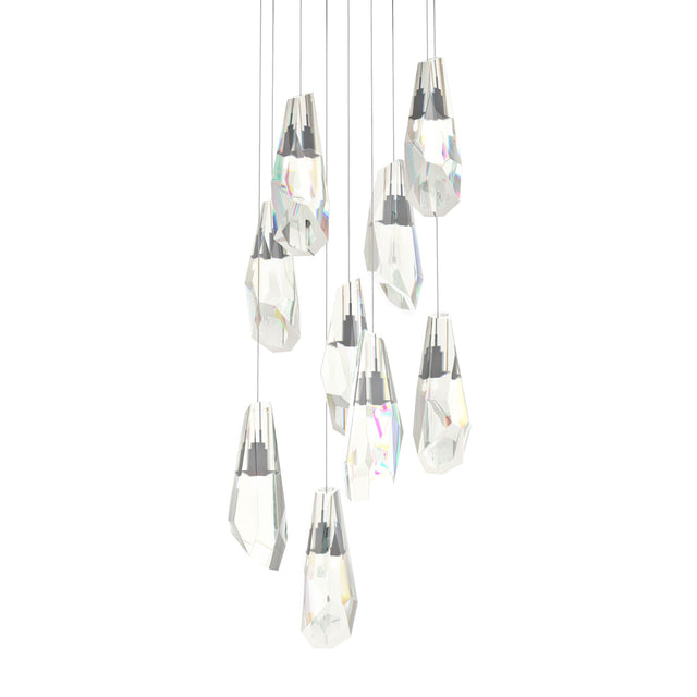 Hubbardton Forge 2022 Oil Rubbed Bronze Crystal Long Luma 9-Light Large Crystal Pendant