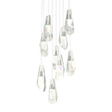 Hubbardton Forge 2022 Vintage Platinum Crystal Long Luma 9-Light Large Crystal Pendant