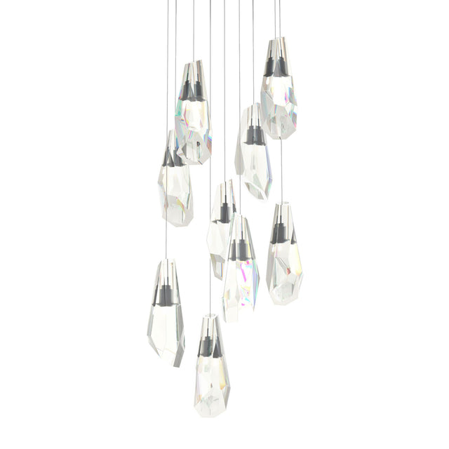 Hubbardton Forge 2022 Black Crystal Long Luma 9-Light Large Crystal Pendant