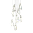 Hubbardton Forge 2022 Sterling Crystal Long Luma 9-Light Large Crystal Pendant