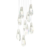 Hubbardton Forge 2022 Sterling Crystal Long Luma 9-Light Large Crystal Pendant