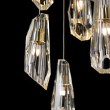 Hubbardton Forge 2022 Modern Brass Crystal Long Luma 9-Light Large Crystal Pendant