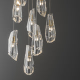 Hubbardton Forge 2022 Modern Brass Crystal Long Luma 9-Light Large Crystal Pendant