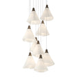 Hubbardton Forge 2022 Bronze Spun Frost (SH) Long Mobius 9-Light Pendant