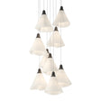 Hubbardton Forge 2022 Black Spun Frost (SH) Long Mobius 9-Light Pendant