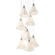 Hubbardton Forge 2022 Vintage Platinum Spun Frost (SH) Long Mobius 9-Light Pendant