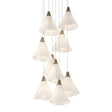 Hubbardton Forge 2022 Soft Gold Spun Frost (SH) Long Mobius 9-Light Pendant