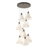 Hubbardton Forge 2022 Bronze Spun Frost (SH) Standard Mobius 9-Light Pendant
