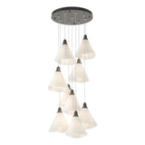Hubbardton Forge 2022 Dark Smoke Spun Frost (SH) Standard Mobius 9-Light Pendant