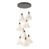 Hubbardton Forge 2022 Oil Rubbed Bronze Spun Frost (SH) Standard Mobius 9-Light Pendant
