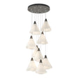 Hubbardton Forge 2022 Natural Iron Spun Frost (SH) Standard Mobius 9-Light Pendant