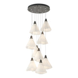 Hubbardton Forge 2022 Natural Iron Spun Frost (SH) Standard Mobius 9-Light Pendant