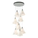 Hubbardton Forge 2022 Vintage Platinum Spun Frost (SH) Standard Mobius 9-Light Pendant