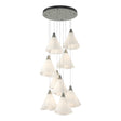 Hubbardton Forge 2022 Sterling Spun Frost (SH) Standard Mobius 9-Light Pendant