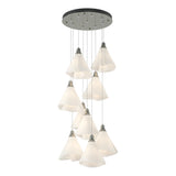 Hubbardton Forge 2022 Sterling Spun Frost (SH) Standard Mobius 9-Light Pendant