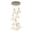 Hubbardton Forge 2022 Modern Brass Spun Frost (SH) Standard Mobius 9-Light Pendant