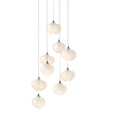 Hubbardton Forge 2022 Natural Iron Frosted Glass (FD) Long Ume 9-Light Pendant
