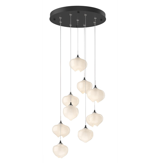 Hubbardton Forge 2022 Black Frosted Glass (FD) Standard Ume 9-Light Pendant