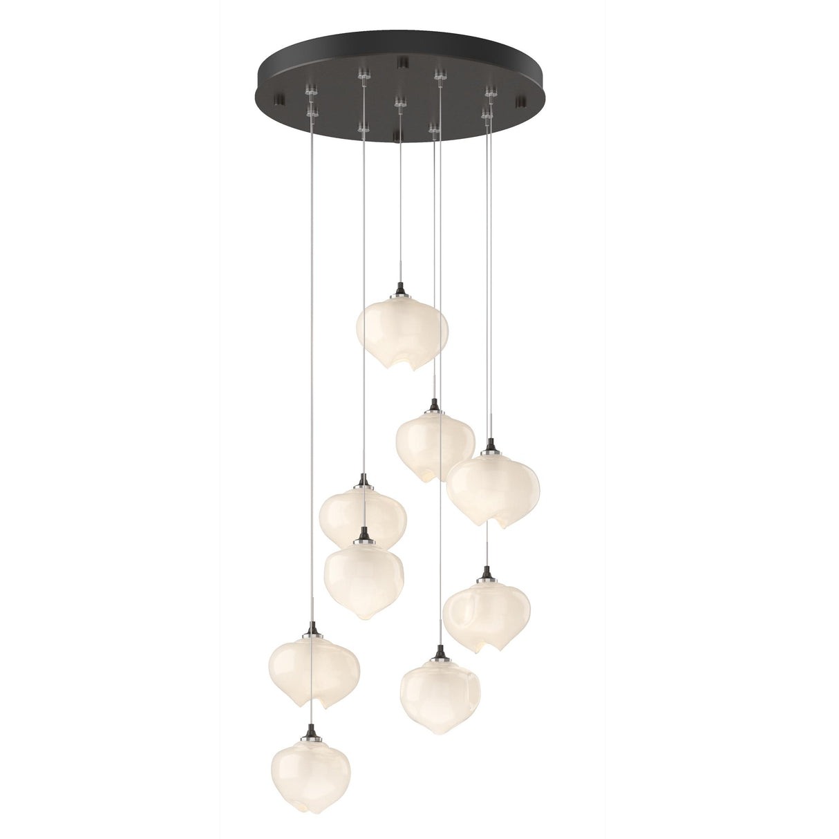 Hubbardton Forge 2022 Oil Rubbed Bronze Frosted Glass (FD) Standard Ume 9-Light Pendant