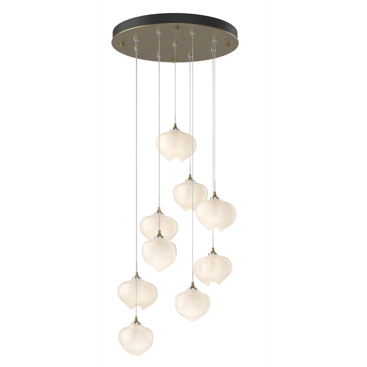 Hubbardton Forge 2022 Soft Gold Frosted Glass (FD) Standard Ume 9-Light Pendant