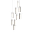 Hubbardton Forge 2022 Bronze Opal Glass (GG) Long Exos Glass 9-Light Pendant