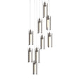 Hubbardton Forge 2022 Bronze Clear Glass (ZM) Long Exos Glass 9-Light Pendant