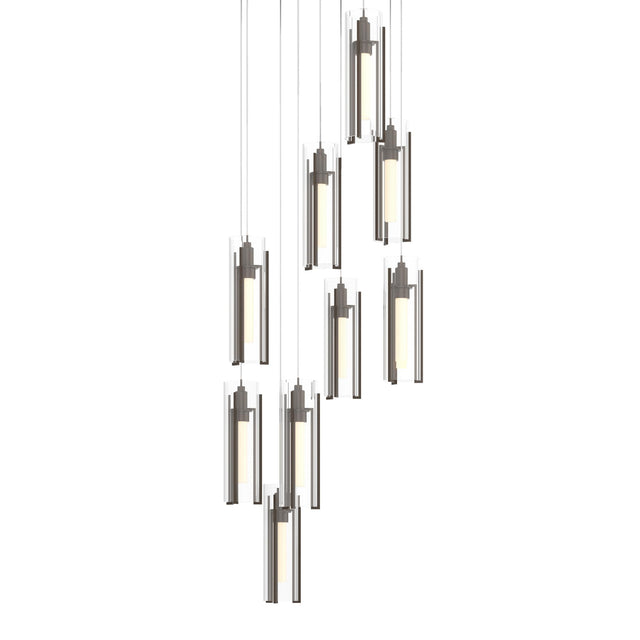 Hubbardton Forge 2022 Bronze Clear Glass (ZM) Long Exos Glass 9-Light Pendant