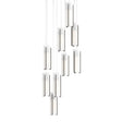 Hubbardton Forge 2022 Dark Smoke Opal Glass (GG) Long Exos Glass 9-Light Pendant