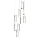 Hubbardton Forge 2022 Dark Smoke Opal Glass (GG) Long Exos Glass 9-Light Pendant
