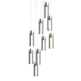 Hubbardton Forge 2022 Dark Smoke Clear Glass (ZM) Long Exos Glass 9-Light Pendant